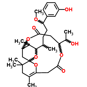 63543-22-6  9-(1-hydroxyethyl)-3-[5-(3-hydroxyphenyl)-5-methoxypentan-2-yl]-4,14,16,16-tetramethyl-2,6,10,17-tetraoxatricyclo[11.3.1.1~1,5~]octadec-13-ene-7,11-dione (non-preferred name)