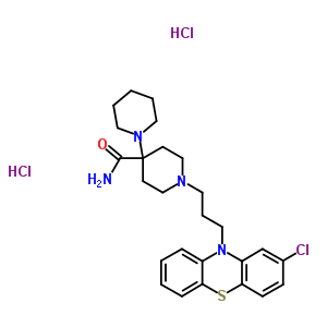 13805-43-1  1'-[3-(2-chloro-10H-phenothiazin-10-yl)propyl]-1,4'-bipiperidine-4'-carboxamide dihydrochloride