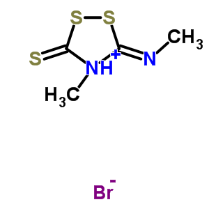20042-86-8  (3Z)-4-methyl-3-(methylimino)-5-thioxo-1,2,4-dithiazolidin-4-ium bromide