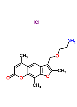 161262-45-9  3-[(2-aminoethoxy)methyl]-2,5,9-trimethyl-7H-furo[3,2-g]chromen-7-one hydrochloride (1:1)