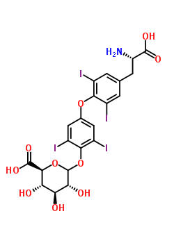 17656-98-3;21062-83-9;21462-56-6;29660-85-3  (2S,3S,4S,5R)-6-(4-{4-[(2S)-2-amino-2-carboxyethyl]-2,6-diiodophenoxy}-2,6-diiodophenoxy)-3,4,5-trihydroxytetrahydro-2H-pyran-2-carboxylic acid (non-preferred name)