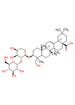 20853-58-1  (3beta,5xi,18alpha)-3-{[2-O-(alpha-D-glucopyranosyl)-alpha-L-arabinopyranosyl]oxy}-23-hydroxyolean-12-en-28-oic acid