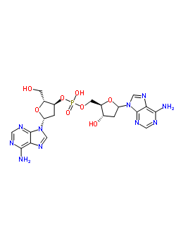 23339-45-9  (2R,3S,5R)-5-(6-amino-9H-purin-9-yl)-2-(hydroxymethyl)tetrahydrofuran-3-yl [(2R,3S)-5-(6-amino-9H-purin-9-yl)-3-hydroxytetrahydrofuran-2-yl]methyl hydrogen phosphate (non-preferred name)