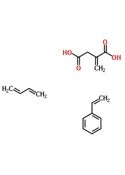 24938-13-4;30174-67-5  buta-1,3-diene; 2-methylenebutanedioic acid; styrene