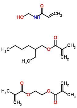 25322-90-1  2-ethylhexyl 2-methylprop-2-enoate; N-(hydroxymethyl)prop-2-enamide; 2-(2-methylprop-2-enoyloxy)ethyl 2-methylprop-2-enoate