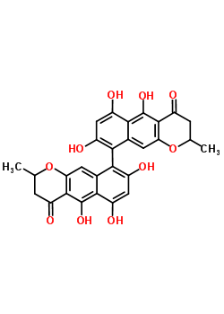 25908-26-3  5,5',6,6',8,8'-hexahydroxy-2,2'-dimethyl-2,2',3,3'-tetrahydro-4H,4'H-9,9'-bibenzo[g]chromene-4,4'-dione