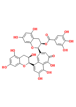 30462-34-1  (2R,3R)-5,7-dihydroxy-2-{3,4,5-trihydroxy-6-oxo-1-[(2R,3R)-3,5,7-trihydroxy-3,4-dihydro-2H-chromen-2-yl]-6H-benzo[7]annulen-8-yl}-3,4-dihydro-2H-chromen-3-yl 3,4,5-trihydroxybenzoate