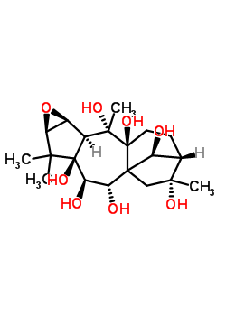 34206-60-5  (2beta,3beta,6beta,7alpha,13beta,14S)-2,3-epoxygrayanotoxane-5,6,7,9,10,14,16-heptol