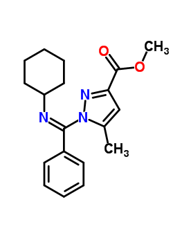 36638-95-6  methyl 1-[(Z)-(cyclohexylimino)(phenyl)methyl]-5-methyl-1H-pyrazole-3-carboxylate