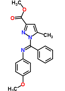 36664-33-2  methyl 1-[(E)-[(4-methoxyphenyl)imino](phenyl)methyl]-5-methyl-1H-pyrazole-3-carboxylate