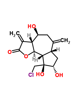 38290-03-8  (3aR,4S,6aR,8S,9S,9aS,9bS)-9-(chloromethyl)-4,8,9-trihydroxy-3,6-dimethylidenedecahydroazuleno[4,5-b]furan-2(3H)-one