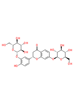492-13-7  (2S)-2-[3-(beta-D-glucopyranosyloxy)-4-hydroxyphenyl]-4-oxo-3,4-dihydro-2H-chromen-7-yl beta-D-glucopyranoside