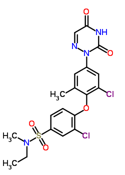 55369-98-7  3-chloro-4-[2-chloro-4-(3,5-dioxo-4,5-dihydro-1,2,4-triazin-2(3H)-yl)-6-methylphenoxy]-N-ethyl-N-methylbenzenesulfonamide