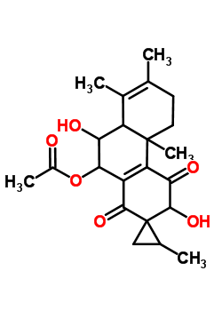 56197-47-8  3',9'-dihydroxy-2,4b',7',8'-tetramethyl-1',4'-dioxo-3',4',4b',5',6',8a',9',10'-octahydro-1'H-spiro[cyclopropane-1,2'-phenanthren]-10'-yl acetate