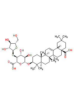 59252-95-8  (3beta)-28-hydroxy-28-oxoolean-12-en-3-yl 4-O-alpha-L-arabinofuranosyl-beta-D-glucopyranosiduronic acid