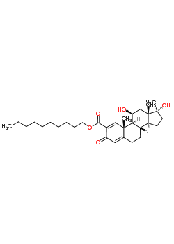 60023-91-8  decyl (11beta,17alpha)-11,17-dihydroxy-17-methyl-3-oxoandrosta-1,4-diene-2-carboxylate