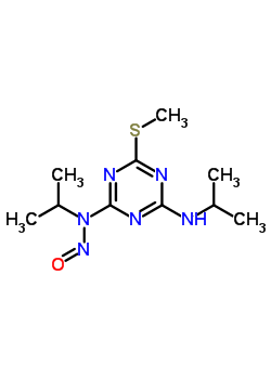 61347-09-9  6-(methylsulfanyl)-N-nitroso-N,N'-di(propan-2-yl)-1,3,5-triazine-2,4-diamine