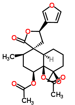 67987-83-1  (2'R,3R,4'S,4a'R,5R,5'S,8a'R)-5-(furan-3-yl)-2'-methyl-2-oxooctahydrodispiro[furan-3,1'-naphthalene-5',2''-oxirane]-4',4a'(2'H)-diyl diacetate