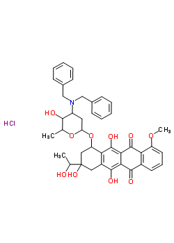 70844-06-3  3,5,12-trihydroxy-3-(1-hydroxyethyl)-10-methoxy-6,11-dioxo-1,2,3,4,6,11-hexahydrotetracen-1-yl 2,3,6-trideoxy-3-(dibenzylamino)hexopyranoside hydrochloride (1:1)