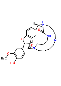 71327-57-6  (3R,3aR,15S)-3-(4-hydroxy-3-methoxyphenyl)-3,3a,6,7,8,9,10,11,12,13,14,15-dodecahydro-4H-1,16-etheno-5,15-(propanoiminoethano)furo[3,4-l][1,5,10]triazacyclohexadecine-4,21-dione