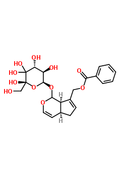 73248-91-6  [(4aS,7aR)-1-{[(2S,3R,4R,6R)-3,4,5,5,6-pentahydroxy-6-(hydroxymethyl)tetrahydro-2H-pyran-2-yl]oxy}-1,4a,5,7a-tetrahydrocyclopenta[c]pyran-7-yl]methyl benzoate (non-preferred name)