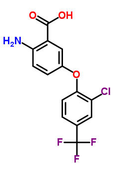 74274-36-5  2-amino-5-[2-chloro-4-(trifluoromethyl)phenoxy]benzoic acid