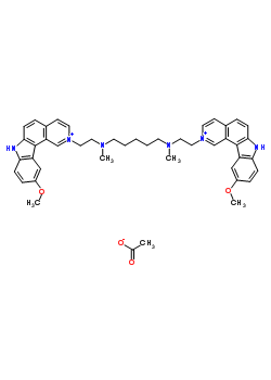 74517-44-5  7H-pyrido[4,3-c]carbazolium, 2,2'-[1,5-pentanediylbis[(methylimino)-2,1-ethanediyl]]bis[10-methoxy- acetate (1:1)