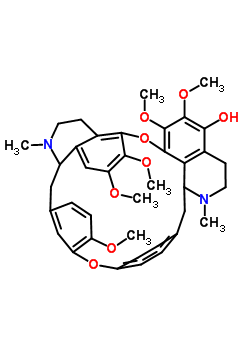 75352-27-1  4,16,17,21,22-pentamethoxy-10,27-dimethyl-2,19-dioxa-10,27-diazaheptacyclo[28.2.2.1~3,7~.1~20,24~.0~9,14~.0~13,18~.0~28,35~]hexatriaconta-1(32),3(36),4,6,13,15,17,20(35),21,23,30,33-dodecaen-23-ol (non-preferred name)