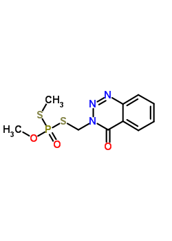 75744-77-3  O,S-dimethyl S-[(4-oxo-1,2,3-benzotriazin-3(4H)-yl)methyl] phosphorodithioate