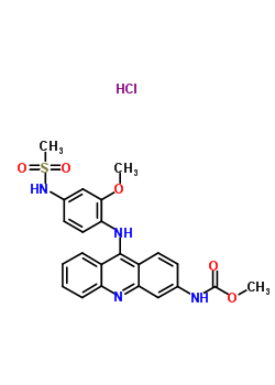 76708-35-5  methyl [9-({2-methoxy-4-[(methylsulfonyl)amino]phenyl}amino)acridin-3-yl]carbamate hydrochloride (1:1)