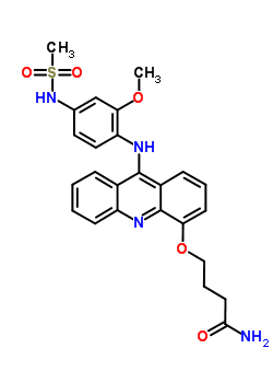 76708-53-7  4-{[9-({2-methoxy-4-[(methylsulfonyl)amino]phenyl}amino)acridin-4-yl]oxy}butanamide