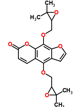 77063-74-2  4,9-bis[(3,3-dimethyloxiran-2-yl)methoxy]-7H-furo[3,2-g]chromen-7-one