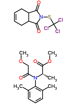 82209-00-5  methyl N-(2,6-dimethylphenyl)-N-(methoxyacetyl)-L-alaninate - 2-[(trichloromethyl)sulfanyl]-3a,4,7,7a-tetrahydro-1H-isoindole-1,3(2H)-dione (1:1)