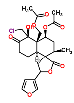 82225-39-6  [(2'R,3R,4'S,4a'R,5'S,8a'S)-4'-(acetyloxy)-5'-(chloromethyl)-5-(furan-3-yl)-5'-hydroxy-2'-methyl-2,6'-dioxooctahydro-2'H-spiro[furan-3,1'-naphthalen]-4a'(5'H)-yl]methyl acetate