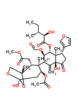 84765-63-9  (3R,3aR,4R,5R,6R,7aS)-6-[(1S,2R,3R,4S,6S)-4-(acetyloxy)-6-hydroxy-2-(2-methoxy-2-oxoethyl)-1,3-dimethyl-7,9-dioxabicyclo[4.2.1]non-3-yl]-5-(formyloxy)-3-(furan-3-yl)-7a-hydroxy-3a-methyl-7-methylidene-1-oxooctahydro-1H-inden-4-yl (2R,3R)-2-hydroxy-3-methy