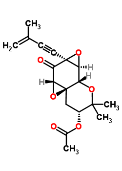 88205-90-7  (3R,4aR,5aS,6aS,7aS,7bS)-2,2-dimethyl-6a-(3-methylbut-3-en-1-yn-1-yl)-6-oxohexahydro-2H,5aH-bisoxireno[e,h]chromen-3-yl acetate