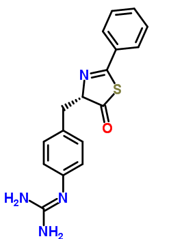 88291-51-4  2-(4-{[(4S)-5-oxo-2-phenyl-4,5-dihydro-1,3-thiazol-4-yl]methyl}phenyl)guanidine