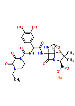 94425-13-5  sodium (2R,5R,6R)-6-{[(3,4-dihydroxyphenyl){[(4-ethyl-2,3-dioxopiperazin-1-yl)carbonyl]amino}acetyl]amino}-6-(formylamino)-3,3-dimethyl-7-oxo-4-thia-1-azabicyclo[3.2.0]heptane-2-carboxylate