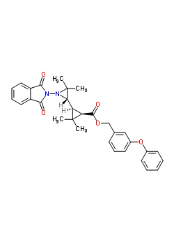 104576-66-1  3-phenoxybenzyl (1R,3S)-3-[(2S)-1-(1,3-dioxo-1,3-dihydro-2H-isoindol-2-yl)-3,3-dimethylaziridin-2-yl]-2,2-dimethylcyclopropanecarboxylate