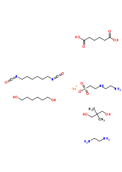 109922-19-2;67815-81-0  sodium; adipic acid; 2-(2-aminoethylamino)ethanesulfonate; 1,6-diisocyanatohexane; 2,2-dimethylpropane-1,3-diol; ethane-1,2-diamine; hexane-1,6-diol