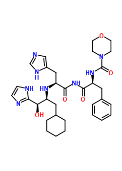 115766-42-2  Nalpha-[(1R,2S)-3-cyclohexyl-1-hydroxy-1-(1H-imidazol-2-yl)propan-2-yl]-N-{(2S)-2-[(morpholin-4-ylcarbonyl)amino]-3-phenylpropanoyl}-L-histidinamide