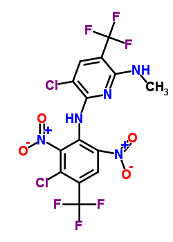 133229-96-6  3-chloro-N~2~-[3-chloro-2,6-dinitro-4-(trifluoromethyl)phenyl]-N~6~-methyl-5-(trifluoromethyl)pyridine-2,6-diamine