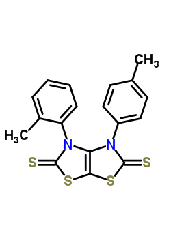 143006-15-9  3-(2-methylphenyl)-4-(4-methylphenyl)[1,3]thiazolo[4,5-d][1,3]thiazole-2,5(3H,4H)-dithione