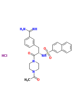 161357-27-3  3-{(2S)-3-(4-acetylpiperazin-1-yl)-2-[(naphthalen-2-ylsulfonyl)amino]-3-oxopropyl}benzenecarboximidamide hydrochloride (1:1)