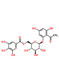 203734-36-5  2-acetyl-3,5-dihydroxyphenyl 6-O-(3,4,5-trihydroxybenzoyl)-beta-D-glucopyranoside