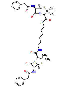 21291-04-3  (2S,5R,6R,2'S,5'R,6'R)-N,N'-hexane-1,6-diylbis{3,3-dimethyl-7-oxo-6-[(phenylacetyl)amino]-4-thia-1-azabicyclo[3.2.0]heptane-2-carboxamide}