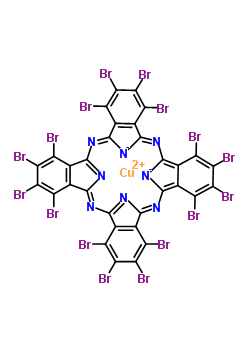 25397-26-6  copper(2+) 1,2,3,4,8,9,10,11,15,16,17,18,22,23,24,25-hexadecabromophthalocyanine-29,30-diide