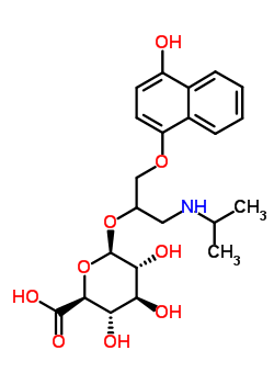 29858-53-5  1-[(4-hydroxynaphthalen-1-yl)oxy]-3-(propan-2-ylamino)propan-2-yl beta-D-glucopyranosiduronic acid