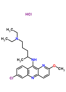 34957-04-5  N~4~-(7-chloro-2-methoxybenzo[b][1,5]naphthyridin-10-yl)-N~1~,N~1~-diethylpentane-1,4-diamine hydrochloride (1:1)