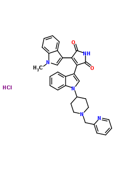 359017-79-1  3-(1-methyl-1H-indol-3-yl)-4-{1-[1-(pyridin-2-ylmethyl)piperidin-4-yl]-1H-indol-3-yl}-1H-pyrrole-2,5-dione hydrochloride (1:1)